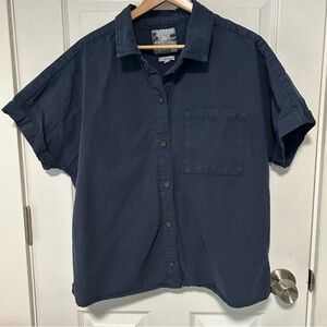 C&C California Navy Short-Sleeve Button-Down Shirt XL